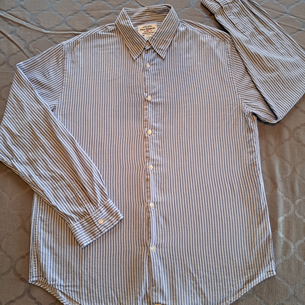 Ralph Lauren Polo Jeans Co Authentic Dry Goods Men's L Classic Long Sleeve Shirt